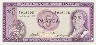 Tonga 5 Pa'anga "Reine Salote", 1973 image