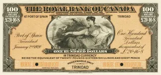 Trinidad and Tobago 100 Dollars, 1920