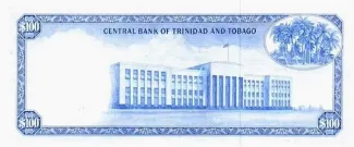 Trinidad and Tobago 100 Dollars, 1977 reverse
