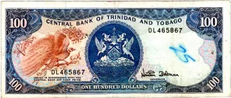 Trinidad and Tobago 100 Dollars, 1985 image