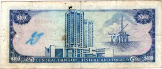 Trinidad and Tobago 100 Dollars, 1985 reverse
