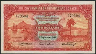 Trinidad and Tobago 2 Dollars, 1934-1949