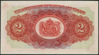 Trinidad and Tobago 2 Dollars, 1934-1949 reverse