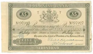 Trinidad and Tobago 5 Dollars, 1901-1903