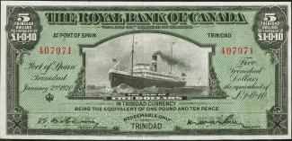 Trinidad and Tobago 5 Dollars, 1920