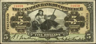 Trinidad and Tobago 5 Dollars, 1921