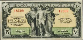 Trinidad and Tobago 5 Dollars, 1939