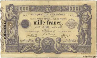 Tunisia 1.000 Francs, 1924 image