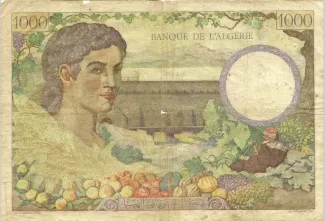 Tunisia 1.000 Francs, 1942 reverse