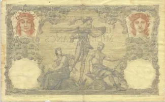 Tunisia 1.000 Francs, 1942-1943 reverse