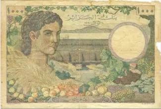 Tunisia 1.000 Francs, 1946 reverse