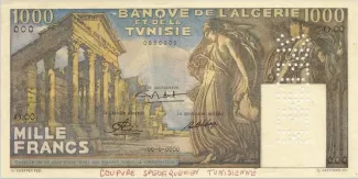Tunisia 1.000 Francs, 1951 image