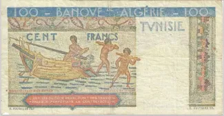 Tunisia 100 Francs, 1946-1948 reverse