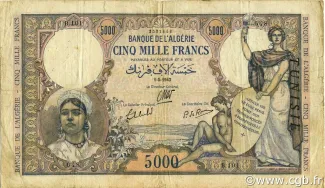 Tunisia 5.000 Francs, 1942 image