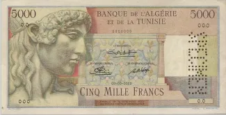 Tunisia 5.000 Francs, 1955 image