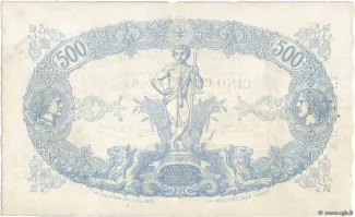 Tunisia 500 Francs, 1904-1924 reverse