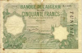 Tunisia 50 Francs, 1936 image