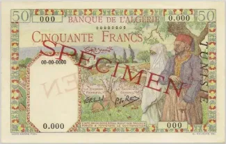Tunisia 50 Francs, 1945 image