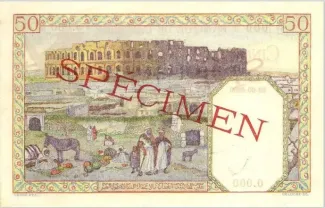 Tunisia 50 Francs, 1938-1945 reverse