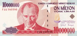 Turkey 10.000.000 Lira, 1999 obverse