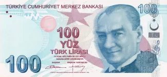 Turkey 100 Lira, 2009-2025 obverse