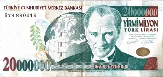 Turkey 20.000.000 Lira, 2001 obverse