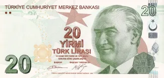 Turkey 20 Lira, 2009-2022 obverse