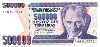Turkey 500.000 Lira, 1997 obverse