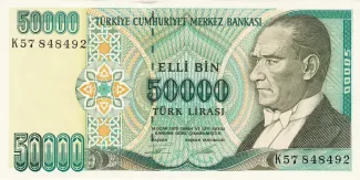 Turkey 50.000 Lira, 1995-1999 obverse