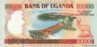 Uganda 10.000 Shillings, 2001-2004 reverse