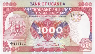 Uganda 1.000 Shillings, 1986