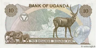 Uganda 10 Shillings, 1973 reverse