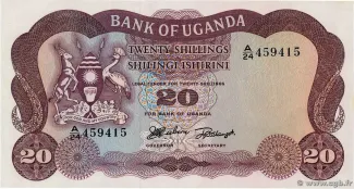 Uganda 20 Shillings, 1966
