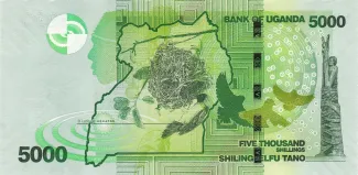 Uganda 5.000 Shillings, 2010-2023 reverse