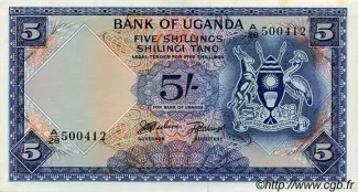 Uganda 5 Shillings, 1966