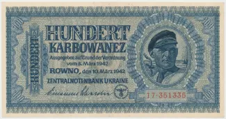 Ukraine 100 Karbowanez, 1942 image