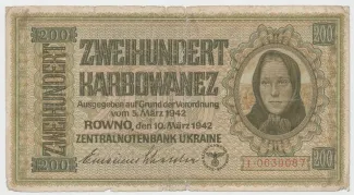 Ukraine 200 Karbowanez, 1942 image