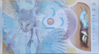 United Kingdom 100 Units De La Rue Test Note, 2016 reverse