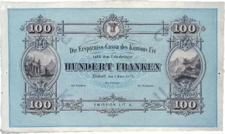 Uri 100 Francs, 1878
