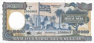 Uruguay 10.000 Nuevos Pesos, 1987-1990 obverse