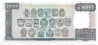 Uruguay 10.000 Nuevos Pesos, 1987-1990 reverse