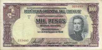 Uruguay 1.000 Pesos, 1952 image