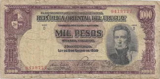 Uruguay 1.000 Pesos, 1967 image