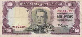 Uruguay 1.000 Pesos, 1967 image