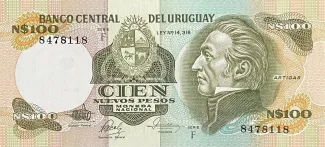 Uruguay 100 Nuevos Pesos, 1978-1986 obverse