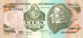 Uruguay 100 Nuevos Pesos, 1987 obverse