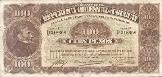 Uruguay 100 Pesos, 1914 image