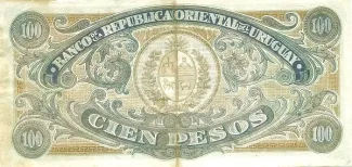 Uruguay 100 Pesos, 1918 reverse