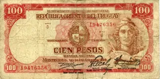 Uruguay 100 Pesos, 1967 image