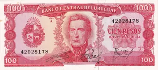 Uruguay 100 Pesos, 1967 image